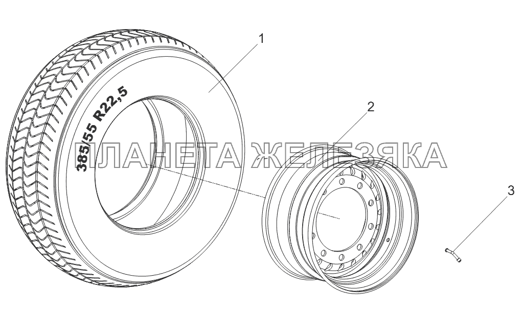 Колесо в сборе 97462-3107010 Тонар-9746