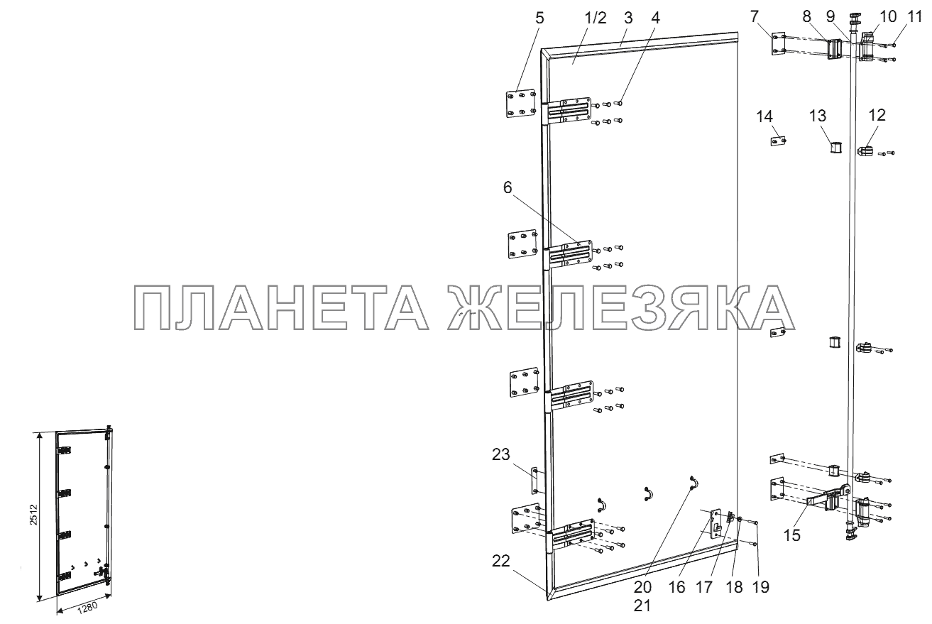 Дверь левая 97461-6301300-11 Тонар-97461