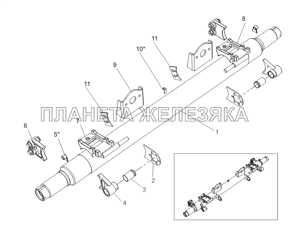 Балка оси 9523-2410090-50 Тонар-97461 Балка оси 9523-2410090-50 Тонар-97461