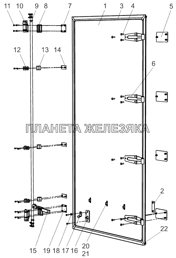 Дверь правая 97461-6301300-90 Тонар-97461