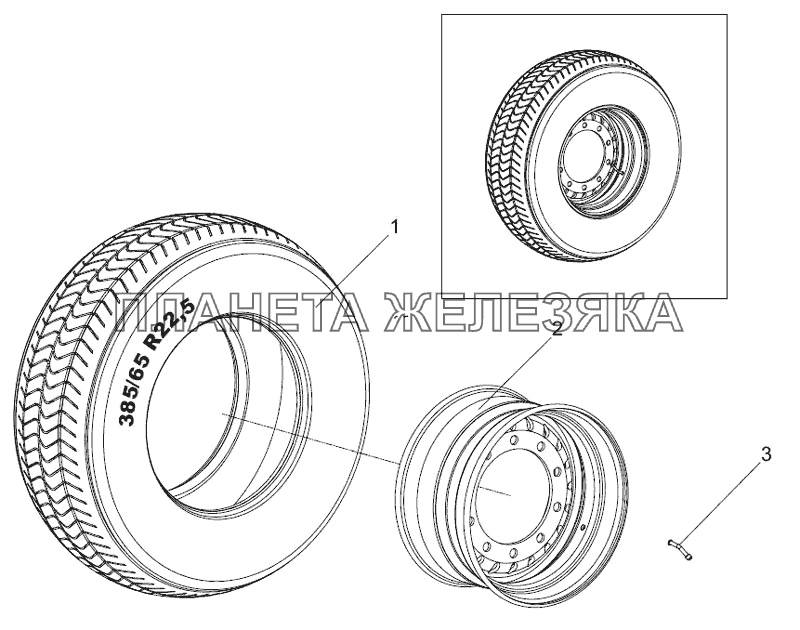 Колесо в сборе 9746-3107010 Тонар-97461