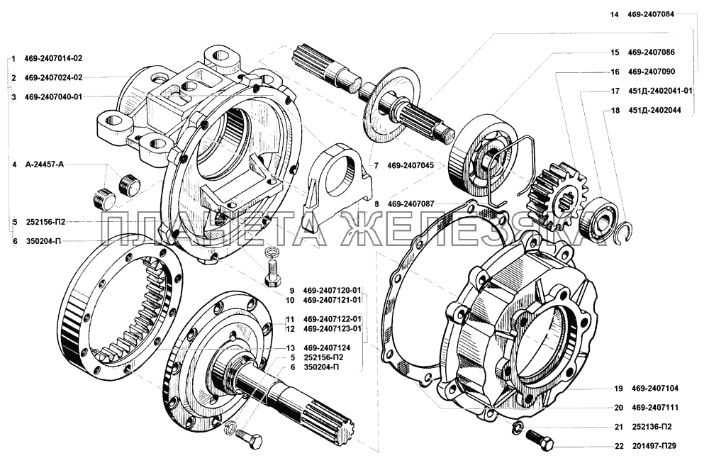 Редуктор колесный заднего моста УАЗ-31512