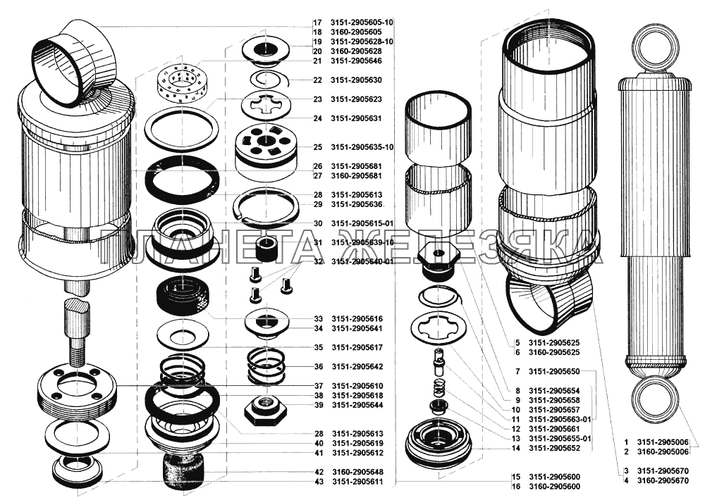 Амортизаторы передние УАЗ-31519