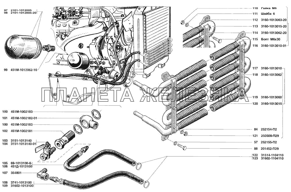 Фильтр очистки масла и радиатор масляный УАЗ-31519