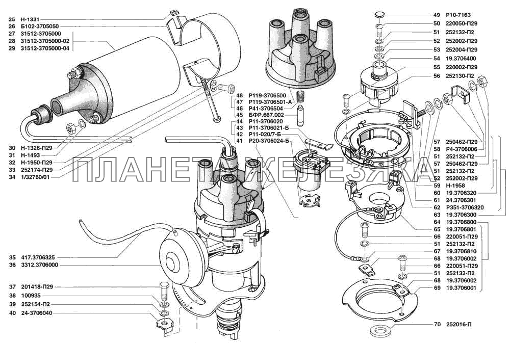 Катушка и распределитель зажигания УАЗ-31519