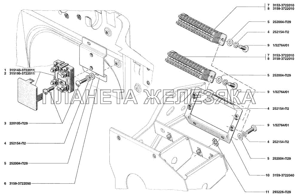 Предохранители электрических цепей УАЗ-31519