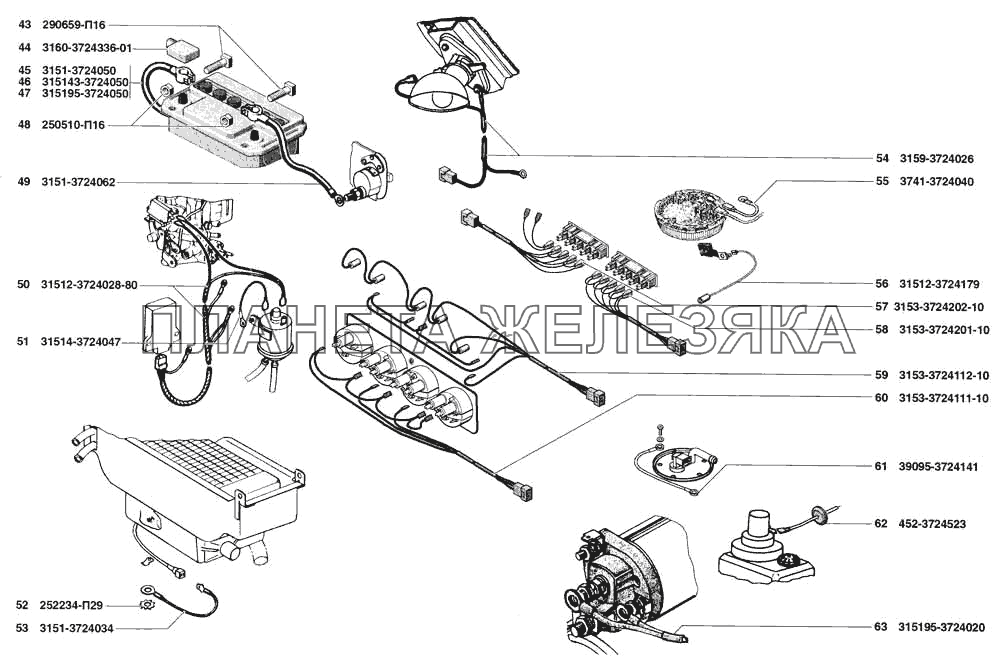 Электропровода УАЗ-31519