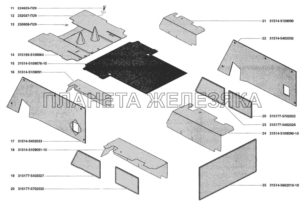 Коврики пола УАЗ-31519