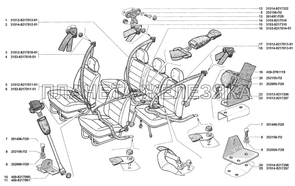 Ремни безопасности УАЗ-31519