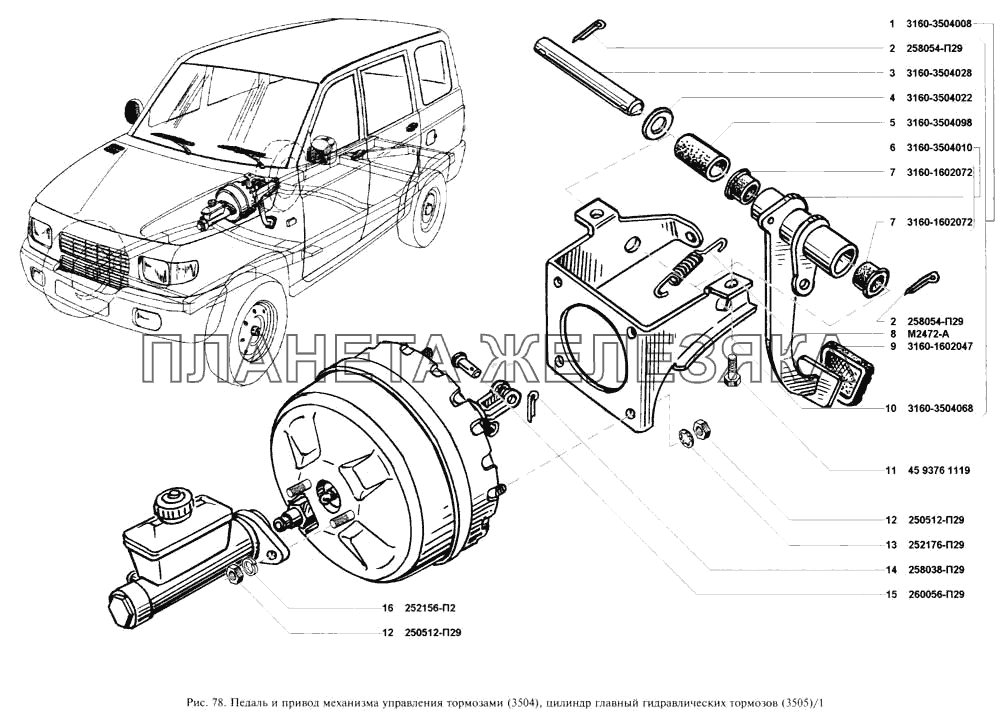 Схема тормозов уаз хантер