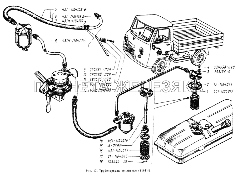 Трубопроводы топливные УАЗ-2206