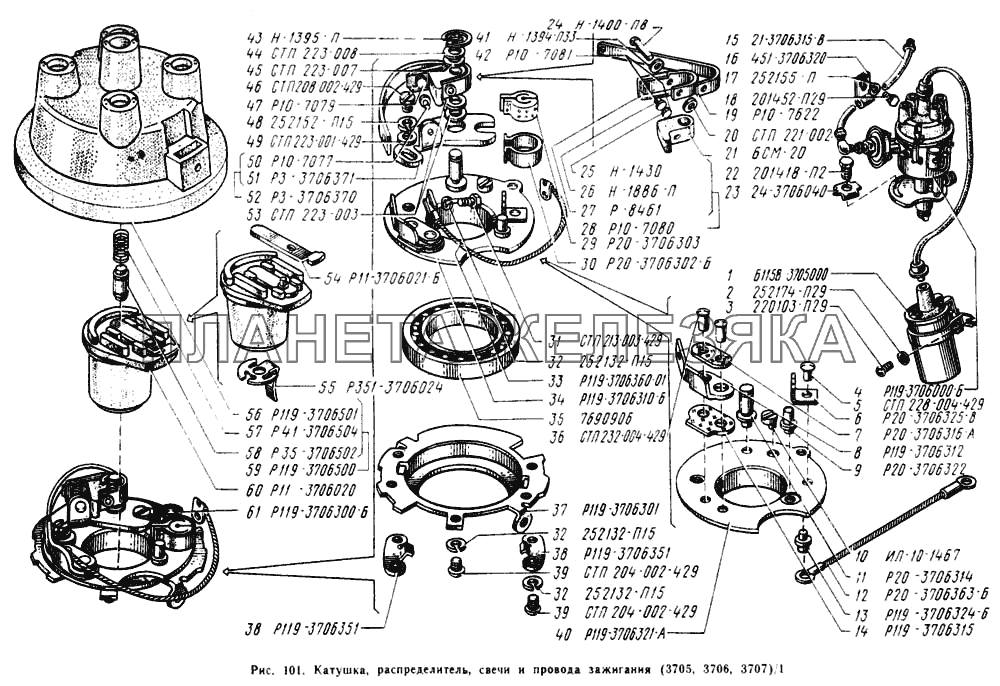Катушка зажигания, распределитель зажигания УАЗ-3741