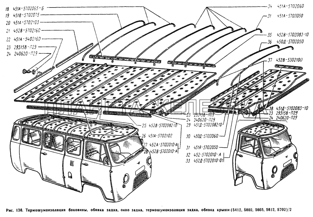 Обивка крыши УАЗ-3303