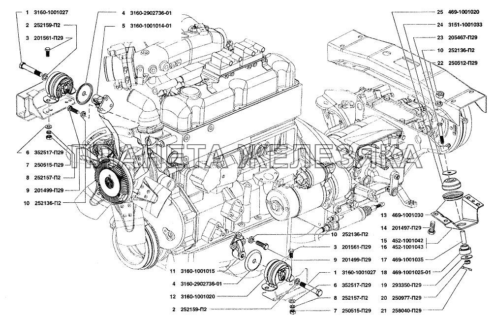 Подвеска двигателя УАЗ-37419
