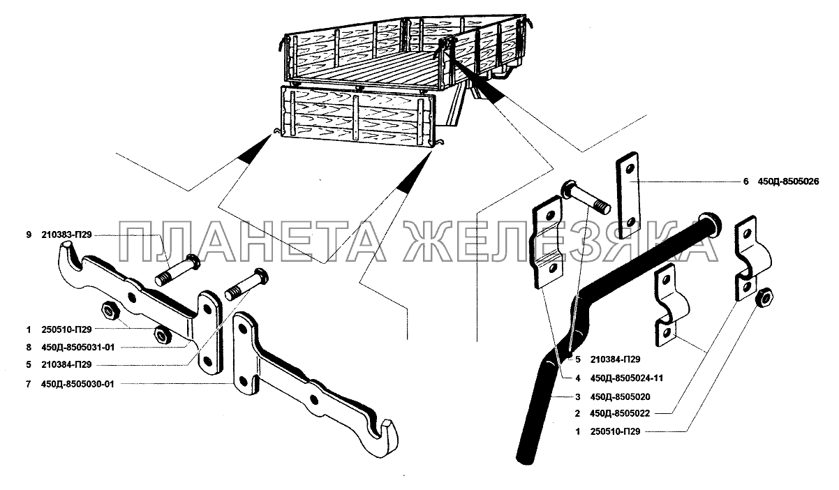 Запоры бортов УАЗ-37419