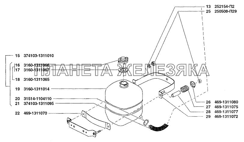 Бачок расширительный УАЗ-37419