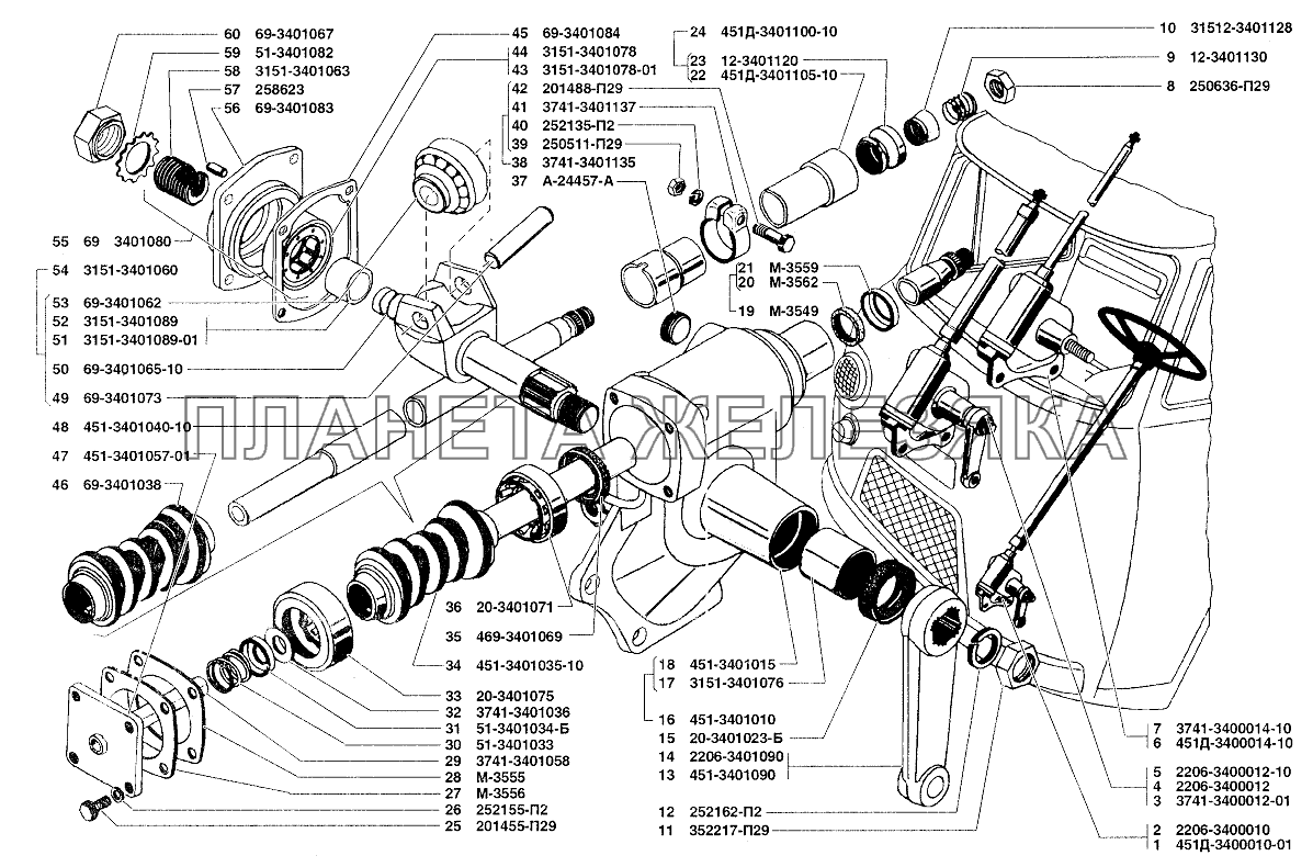 Каталог уаз 409. УАЗ 390995 рулевое управление. Рулевой редуктор УАЗ 452 схема. Рулевое управление УАЗ 220695. Рулевой редуктор УАЗ Хантер схема.