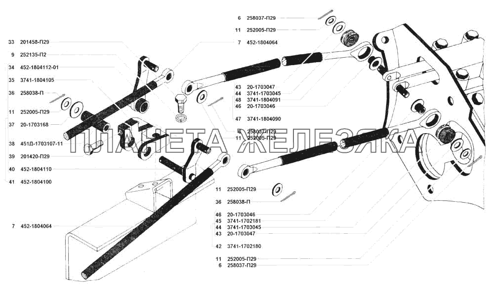 Привод управления механизмом переключения передач УАЗ 3741 (каталог 2002 г.)