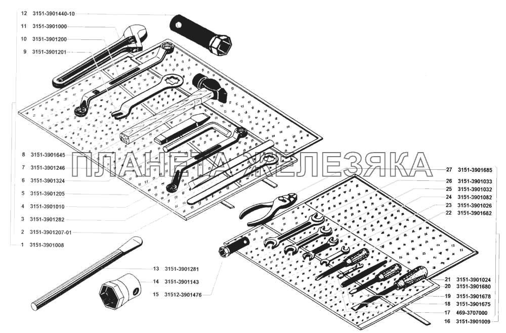 Инструмент и принадлежности УАЗ 3741 (каталог 2002 г.)