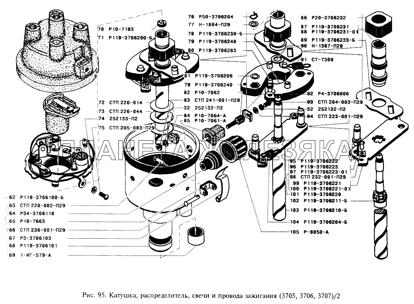 Катушка, распределитель, свечи и провода зажигания УАЗ-3151