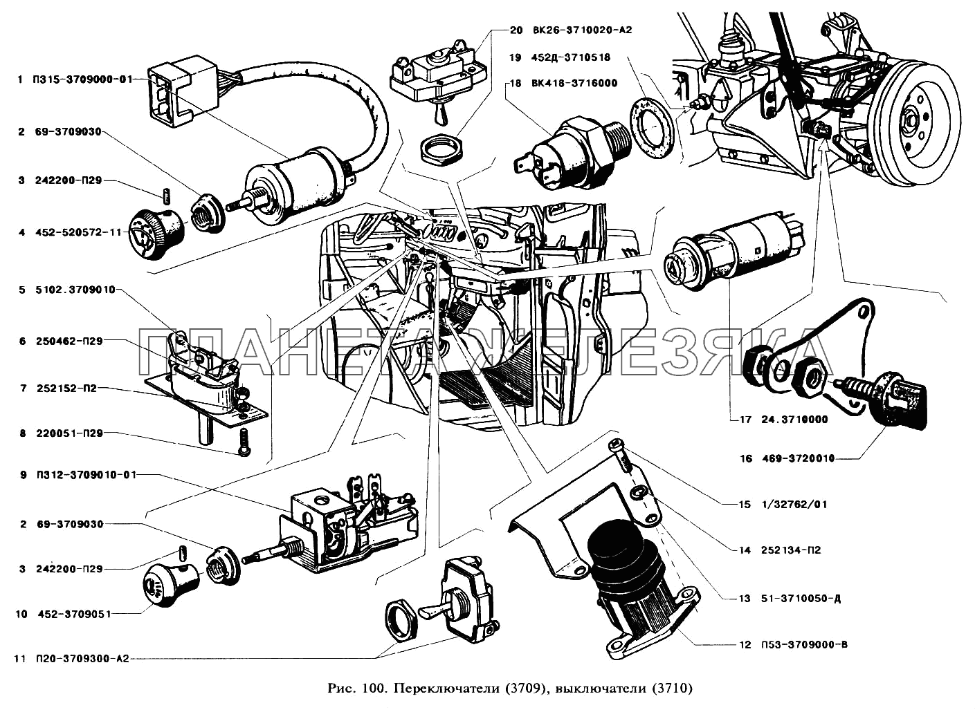 Переключатели и выключатели УАЗ-3151