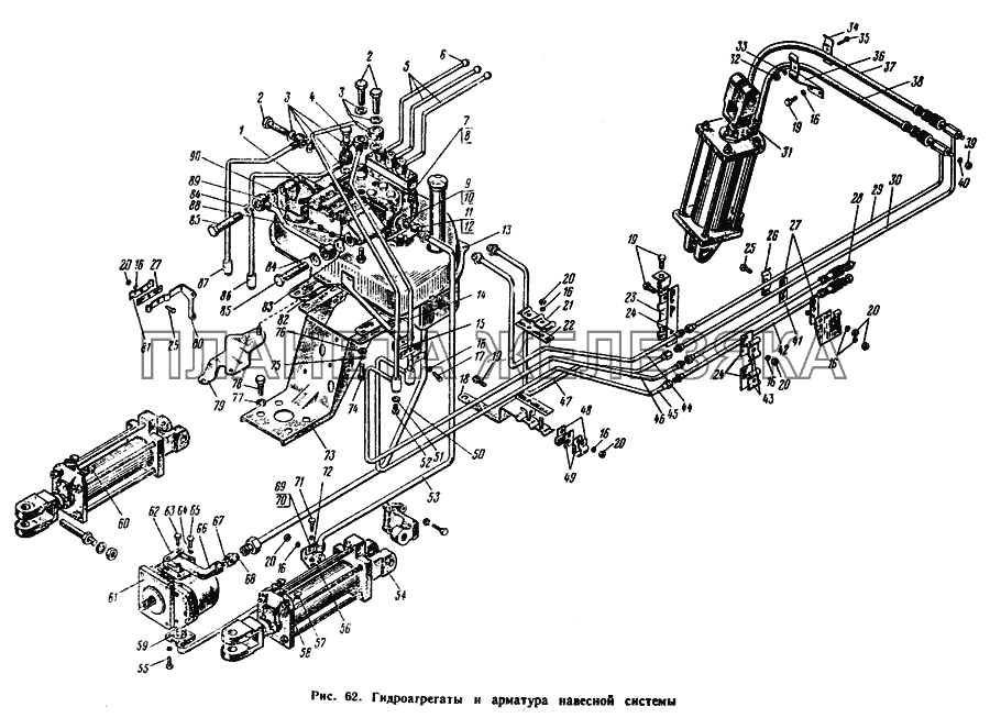 Гидроагрегаты и арматура навесной системы ЮМЗ-6Л