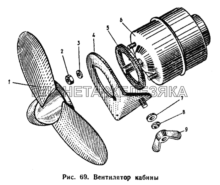 Вентилятор кабины ЮМЗ-6Л