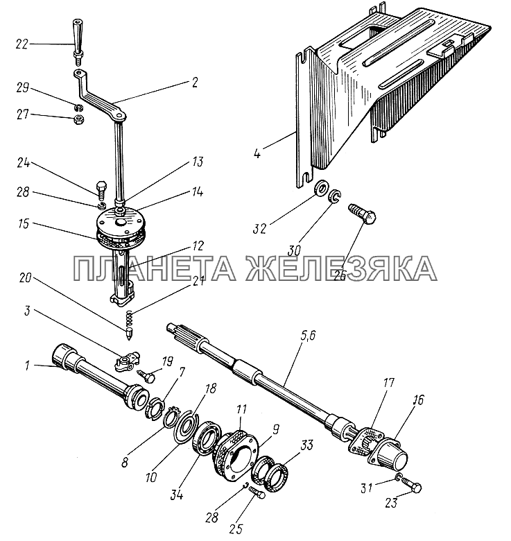 Механизм отбора мощности ЮМЗ-6КЛ, (6КМ)