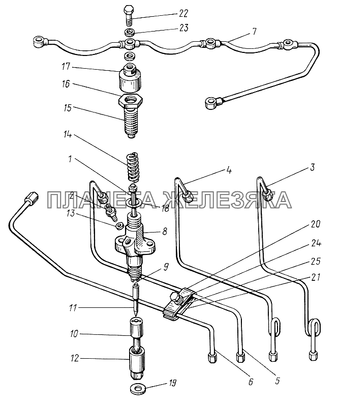 Форсунка и топливопроводы ЮМЗ-6КЛ, (6КМ)