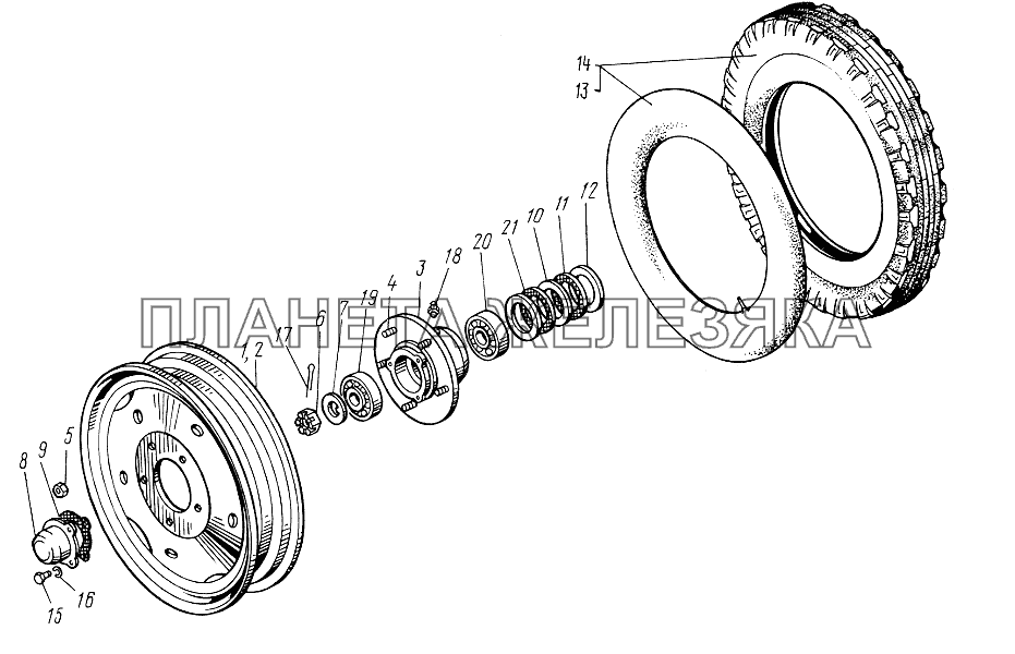 Колеса передние. Ступицы передних колес ЮМЗ-6КЛ, (6КМ)