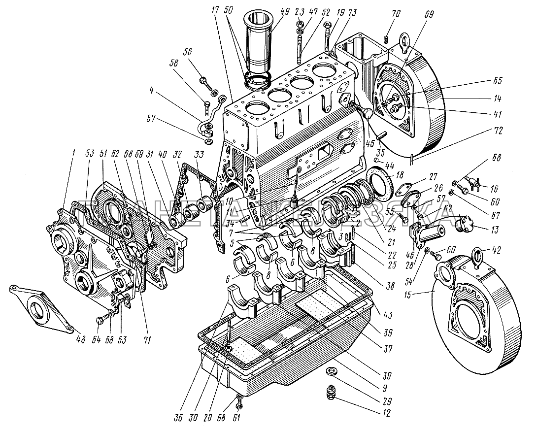 Блок цилиндров ЮМЗ-6КЛ, (6КМ)