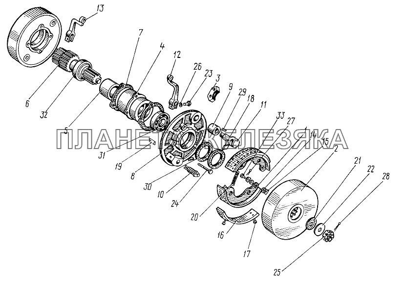 Тормоза колодочные ЮМЗ-6КЛ, (6КМ)