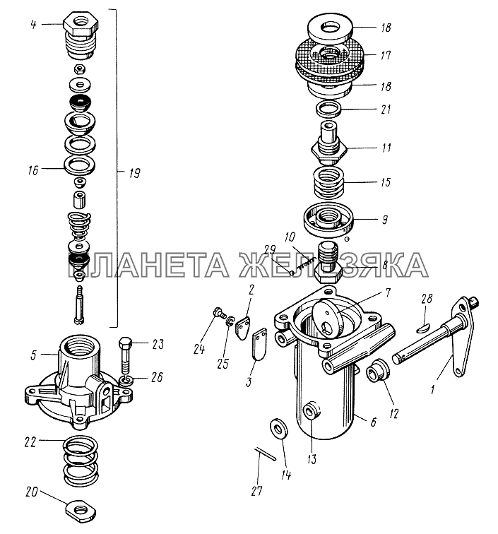 Кран тормозной ЮМЗ-6КЛ, (6КМ)