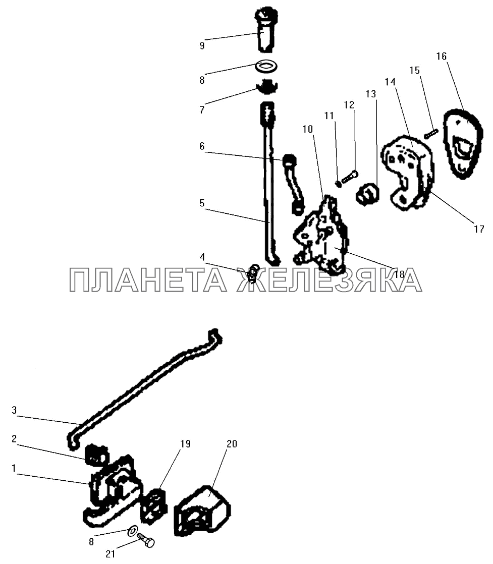 Замок двери СПТС УРАЛ-32552