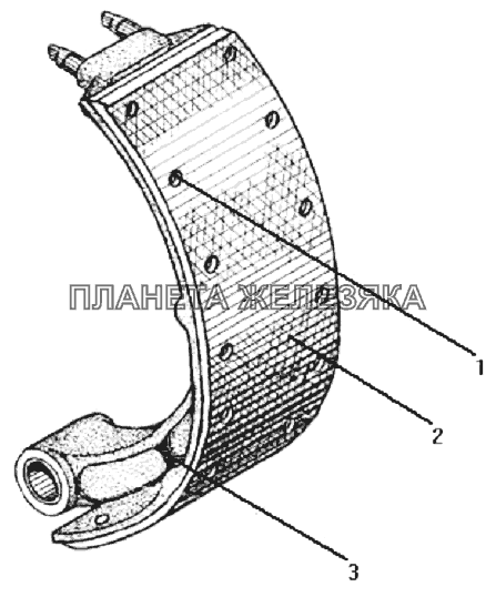 Колодка тормоза в сборе СПТС УРАЛ-32552