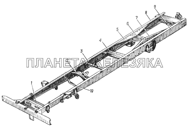 Рама автомобиля Урал-377 (Рис. 62) УРАЛ-375