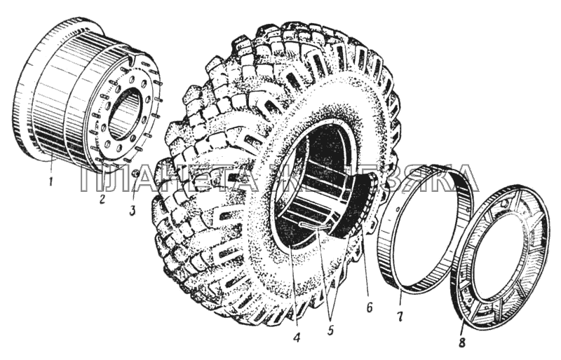 Колесо автомобиля Урал-377 (Рис. 76) УРАЛ-375