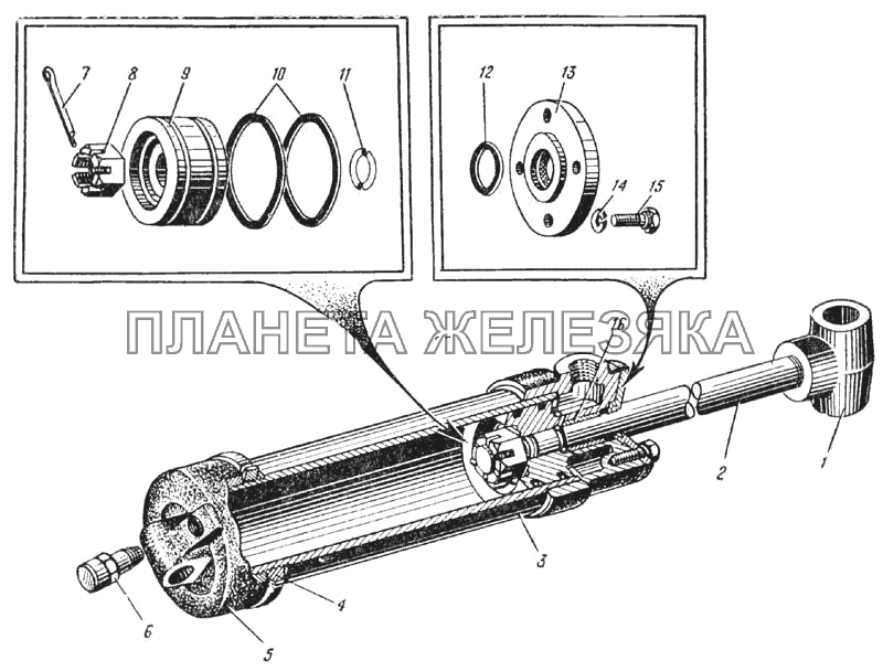Гидравлический подъемник запасного колеса (Рис. 84) УРАЛ-375