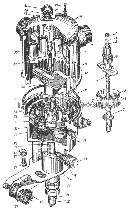 Распределитель Р102 (Рис. 111) УРАЛ-375