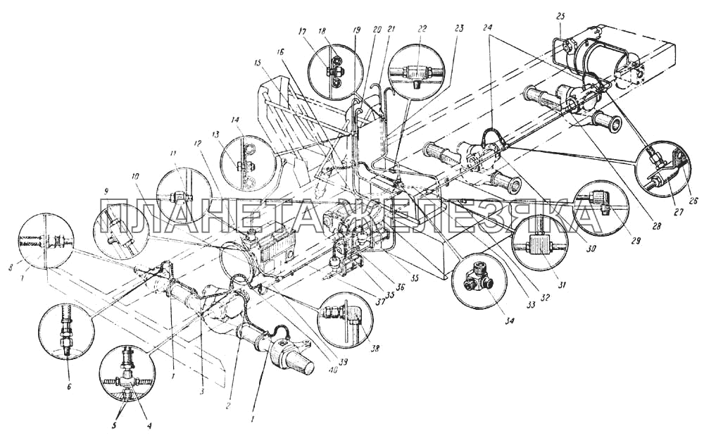 Схема системы герметизации (Рис. 129) УРАЛ-375