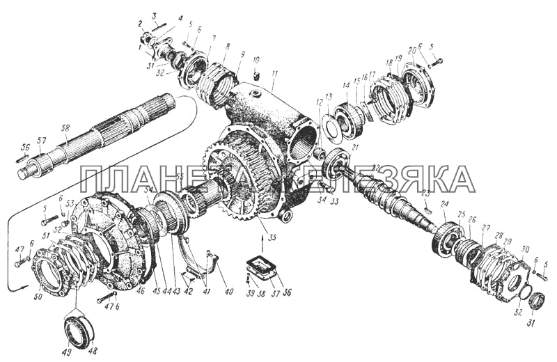 Редуктор лебедки (Рис. 131) УРАЛ-375