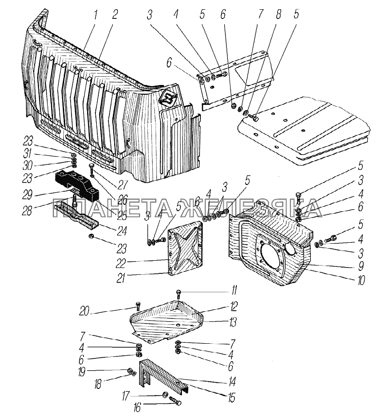 Облицовка радиатора УРАЛ-4320-60