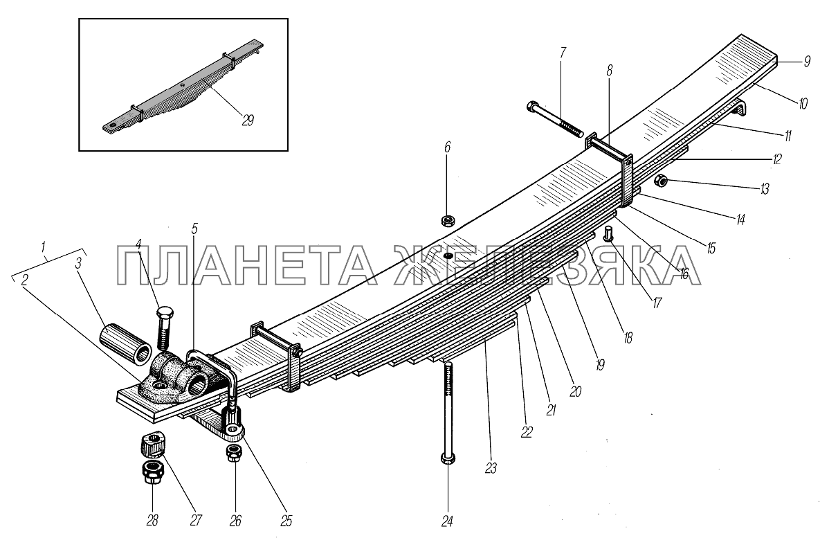 Передняя рессора УРАЛ-4320-60 Передняя рессора УРАЛ-4320-60