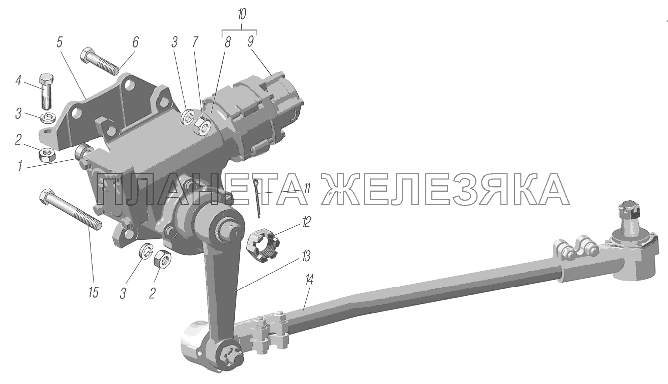 Установка рулевого механизма УРАЛ-4320-60