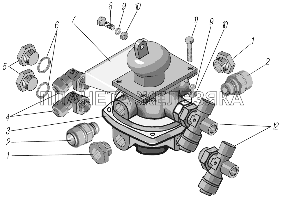 Установка крана тормозного УРАЛ-4320-60