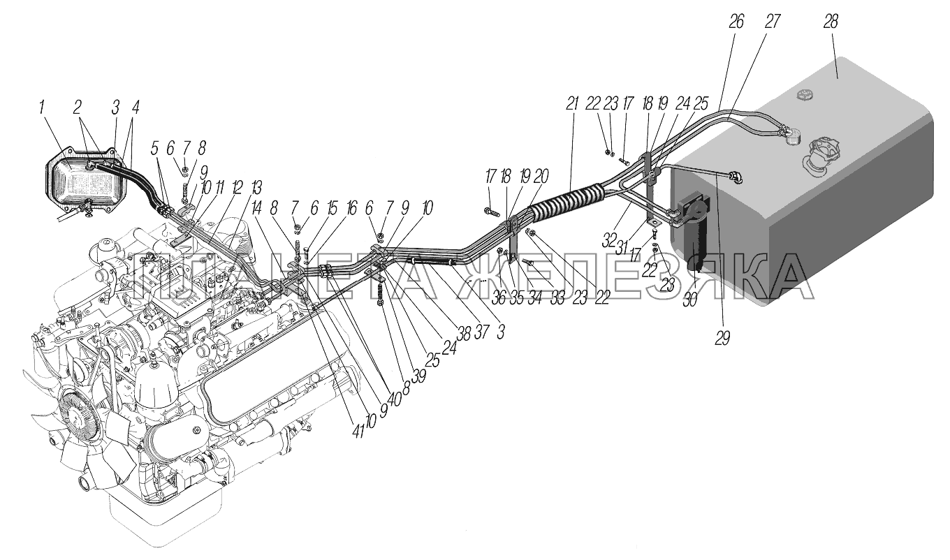Трубопроводы и шланги системы питания УРАЛ-4320-60