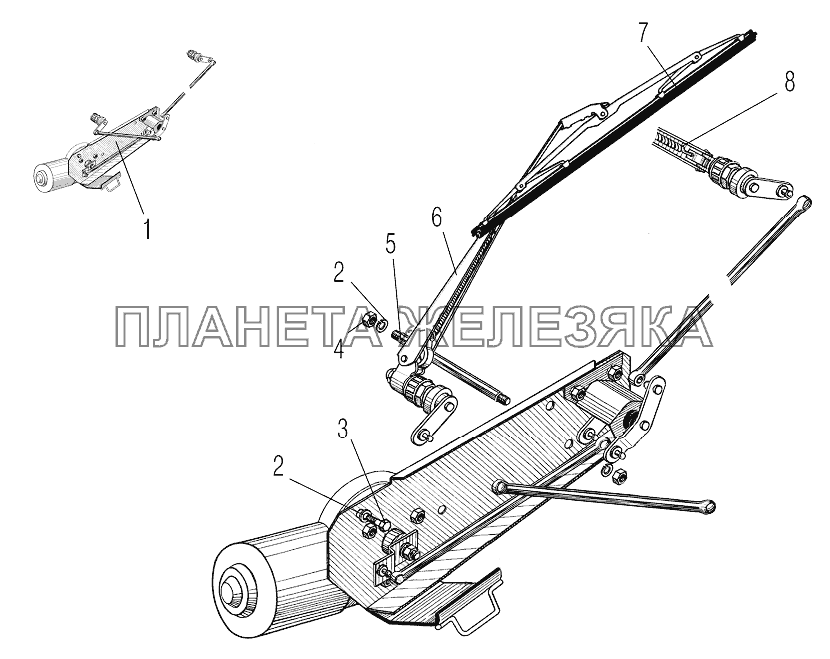 Стеклоочиститель и его привод УРАЛ-4320-61