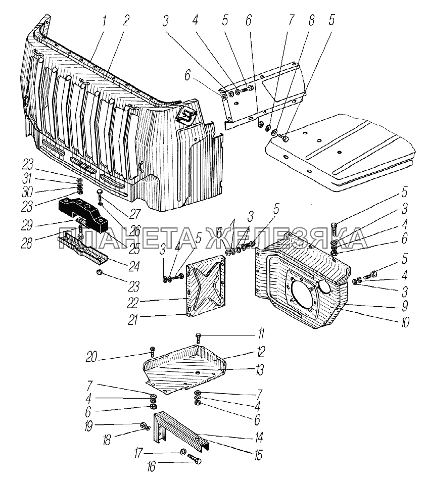 Облицовка радиатора УРАЛ-4320-61