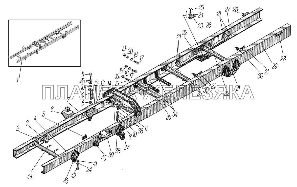 Рама для автомобиля 4320-0000110-71 УРАЛ-4320-61