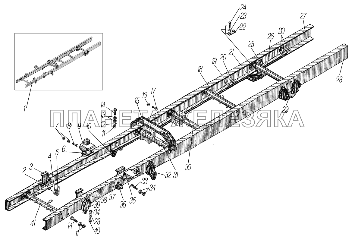 Рама для автомобиля 5557-0001122-60 УРАЛ-4320-61